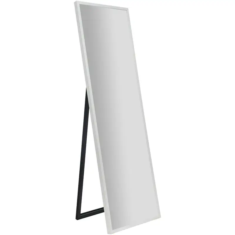 

White Floor Free Standing Mirror with Easel 16"x57" by
