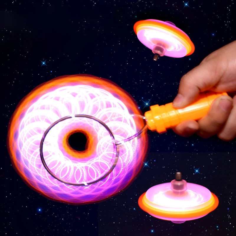 

Светодиодная Волшебная Магнитная орбита, вращающаяся игрушка, креативная цветная светящаяся спиннинговая игрушка с ручным приводом, детские подарки
