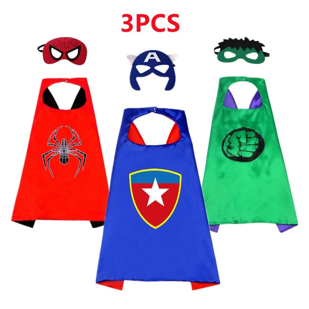 

Marvel Avengers Kids SpiderMan Cloak Superhero Cape Cosplay Costume Hulk Captain America Iron Man Birthday Halloween Dress Up