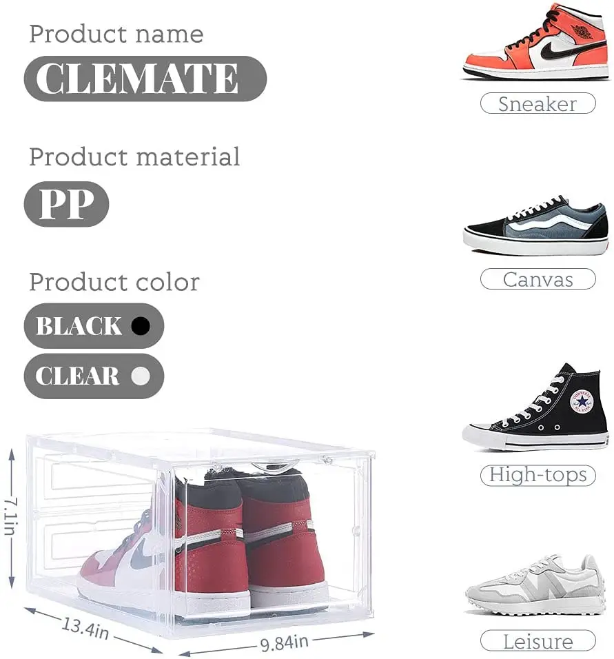 Прозрачная коробка для обуви боковая дверь откидной тип пыленепроницаемый и