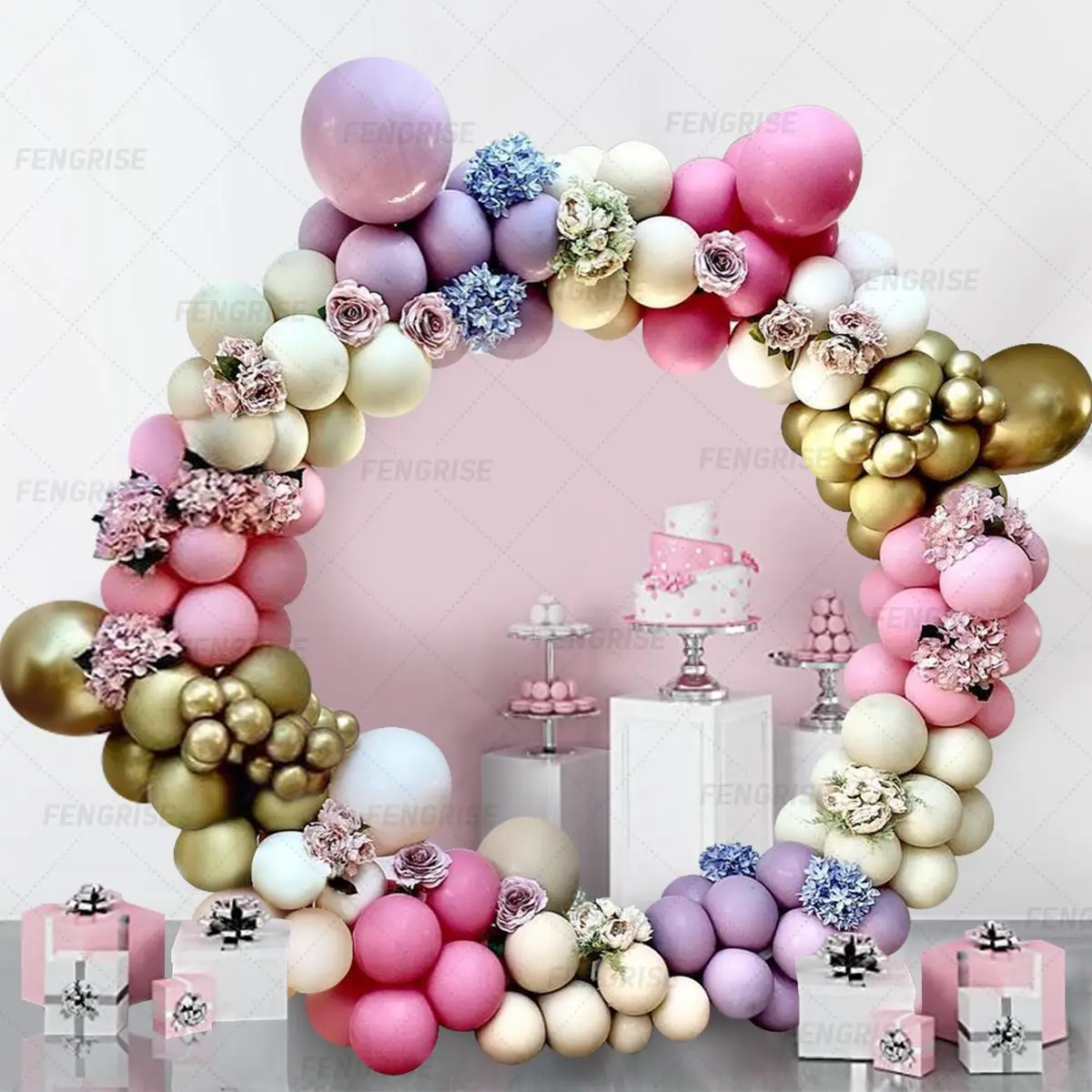 Фиолетовый розовый Макарон воздушные шары-гирлянды арочный комплект для дня