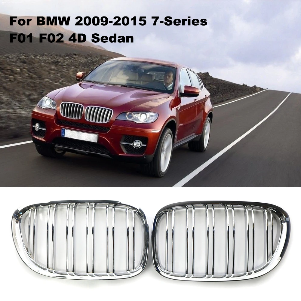 

Передняя решетка в форме почек 09-15 с посеребрением, 2 шт., M LOOK для BMW F01 F02 4D Sedan 7-SERIES 730d 740i 750i 760Li 750Li