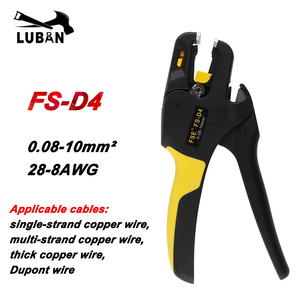 Wire Stripper Tool Stripping Pliers Automatic 0.08-10mm2 28-8AWG Cutter Cable Scissors D4 Multitool Adjustable Precision
