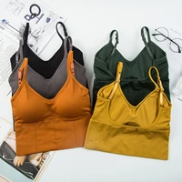 sexy crop top tank seamless bras for women underwear female sexy adjustable lingerie intimates with removable pad camisole