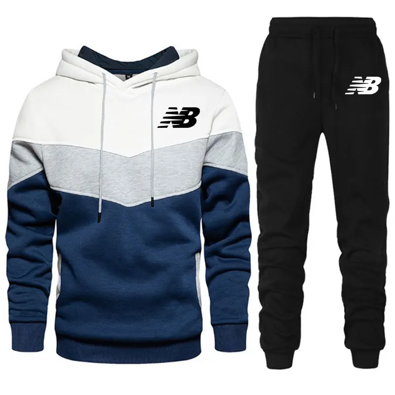 

Мужской спортивный костюм, Повседневная Толстовка и спортивные штаны, комплект из двух предметов, зимний спортивный костюм, модная мужская ...