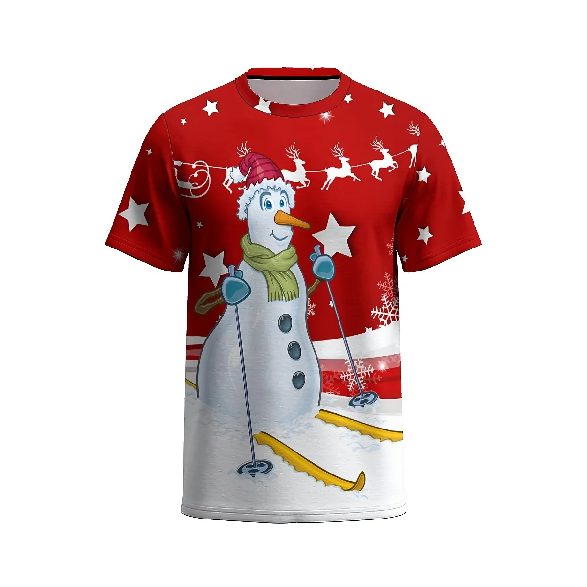 Рождественская футболка унисекс liaseo с 3D принтом Забавный дизайн Санта и животные