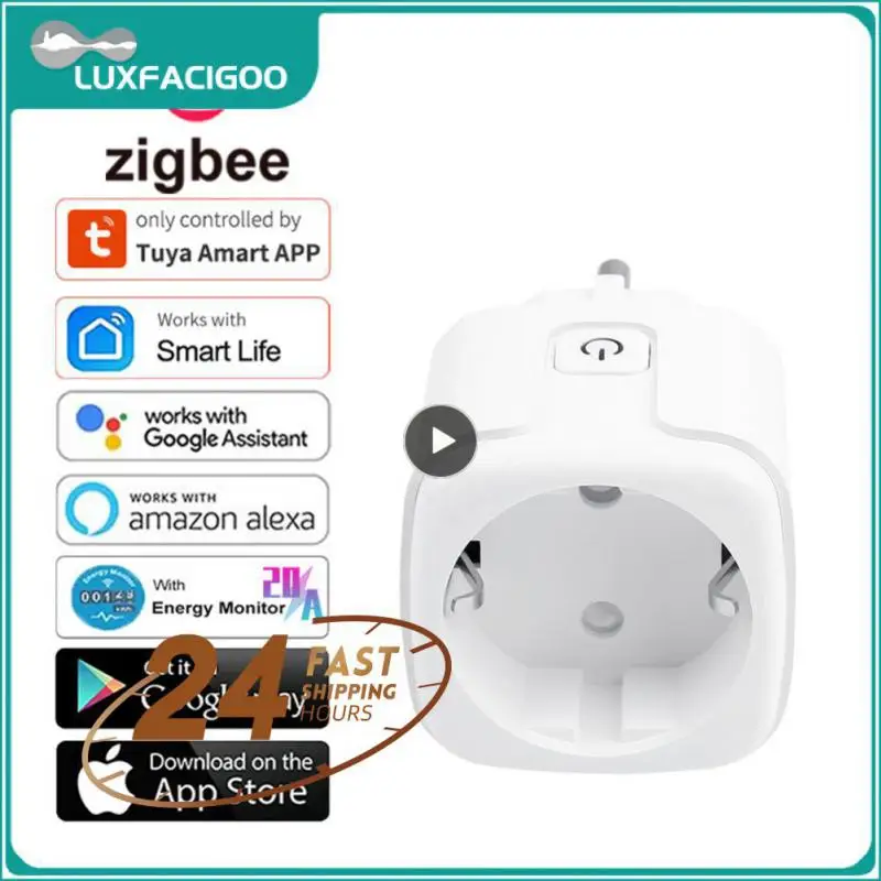 

Умная розетка 20 А с евровилкой и адаптером для контроля питания, розетка Zigbee, умная розетка для умного дома, розетка Zigbee с беспроводным дистанционным управлением, умная розетка 20 А