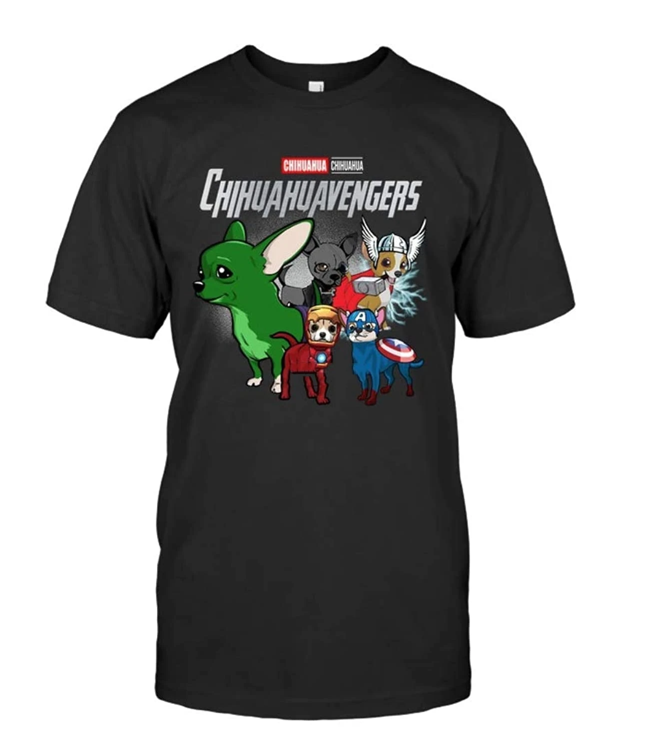 

Dog Chihuahua Shirt Chihuahuavengers Superhero Funny Meme Pug Dog T-Shirt Gift