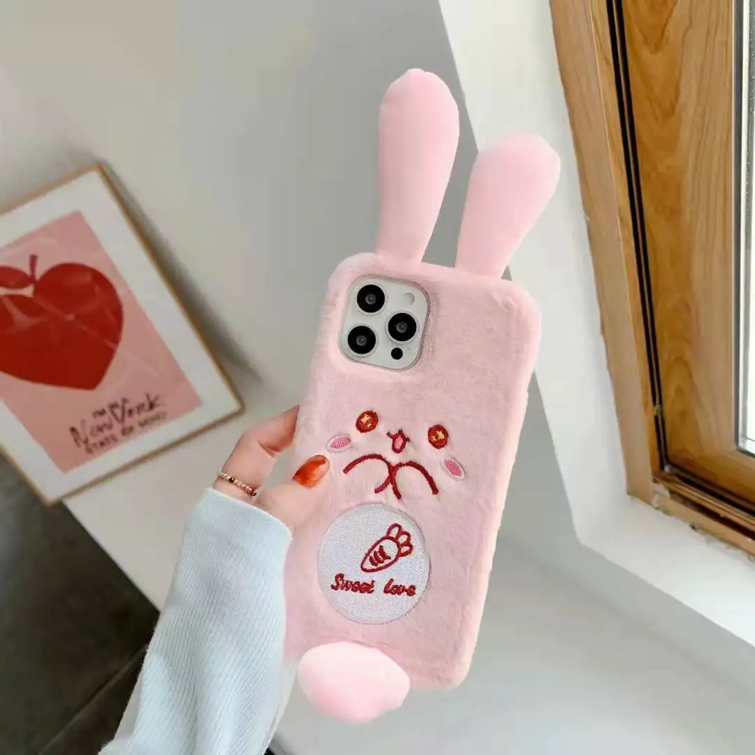 3D Милый Плюшевый чехол с кроличьим мехом для телефона Huawei Nova 9 Pro 3 7I 5T P50 P40 P30 P20 P10 Y9S