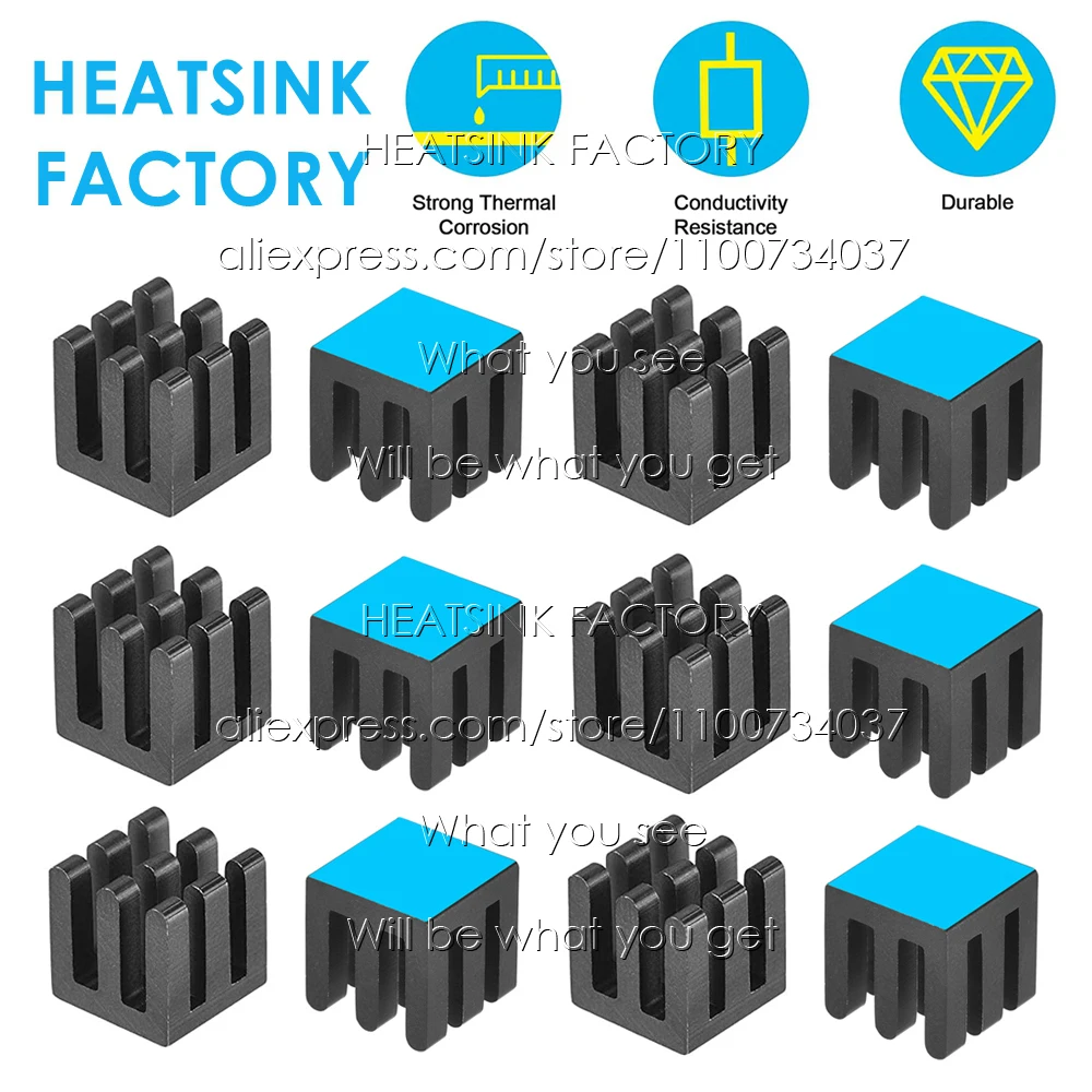 Алюминиевый радиатор охлаждения 10 х10 х1 0 мм для электроники чипа MOS GPU IC