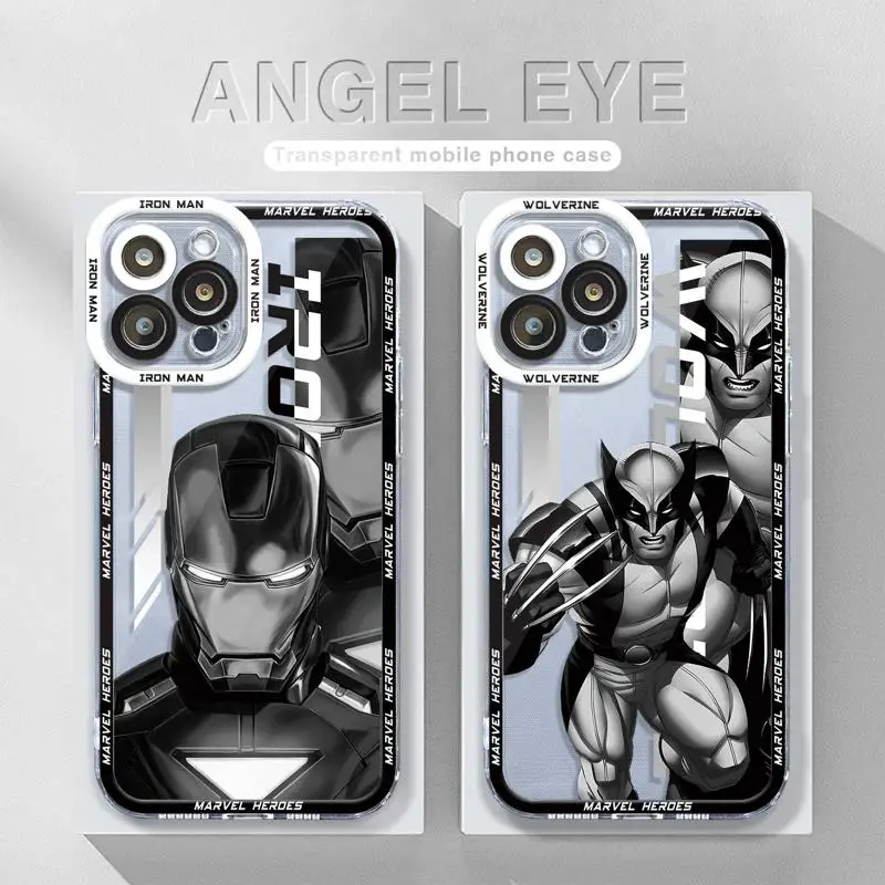

Marvel Superhero Iron Man For iPhone 14 11 12 13 Pro Max XS XR X 7 8 6 6S Plus Silicone Clear Cover Print Frame Funda