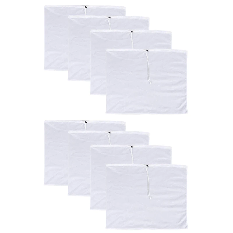 

8 Pack Brew Bags -Reusable Mesh Bag For Fruit Cider Apple Grape Wine Press Drawstring Straining Brew In A Bag 38X42cm