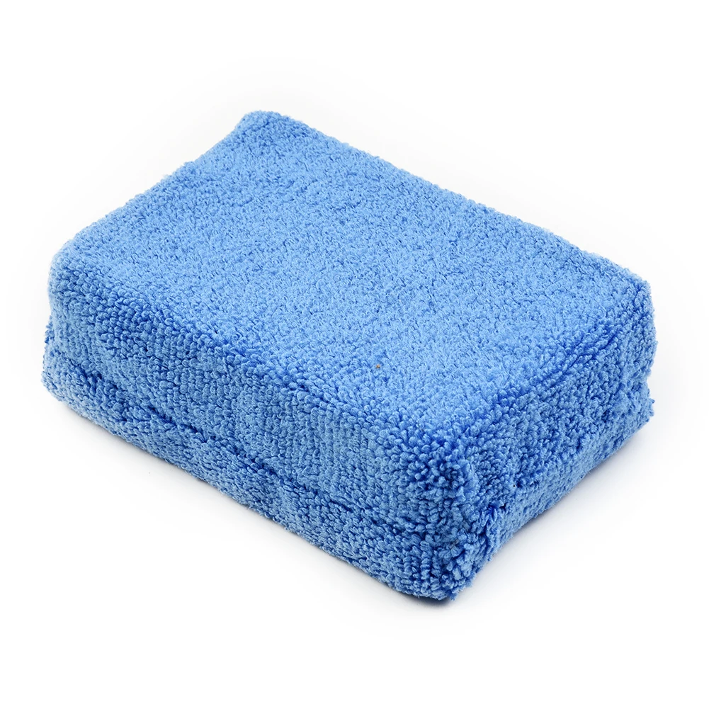 

4/8Pcs Blue Premium Grade Microfiber Applicators Sponges Cloths Blue 12*8*3.5cm Car Care Microfibre Wax Polishing