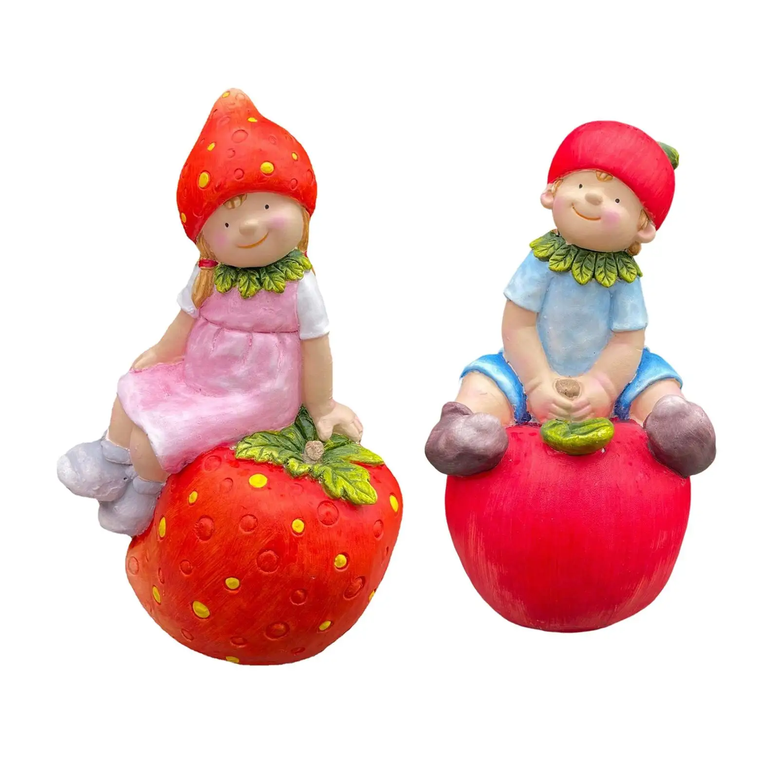 

Morden Couples Fruit Statue Home Decor Sweet Sculpture Simulation Boy Girl Statue for Home Garden Cabinet Shelf Boy &Girl