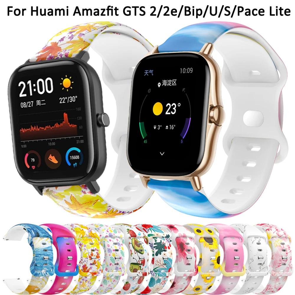 

Ремешок силиконовый для смарт-часов Xiaomi Huami Amazfit GTS GTS2/2e Bip S U Pace Lite, браслет для Amazfit GTR 42 мм, Correa, 20 мм