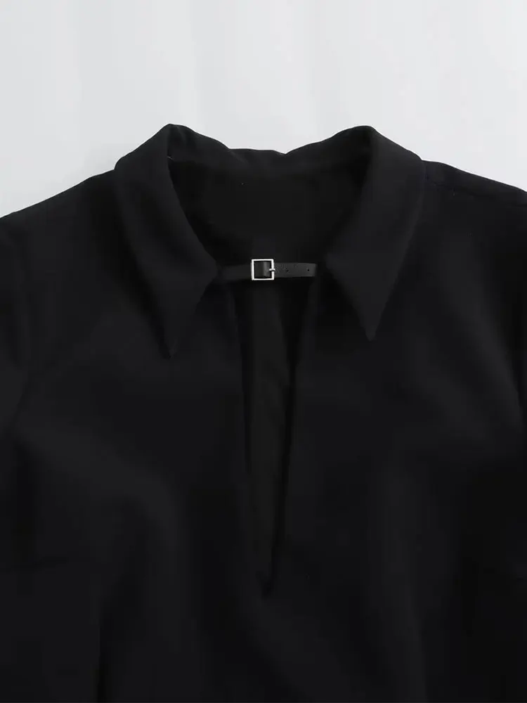 Платье-миди женское на бретельках с отложным воротником и коротким рукавом