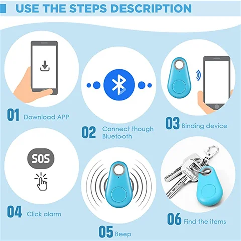 Умный GPS-трекер для домашних животных, мини-локатор с функцией Bluetooth, для собак, кошек, детей, автомобильный кошелек, ключей, ошейник для домашних животных, аксессуары для собак