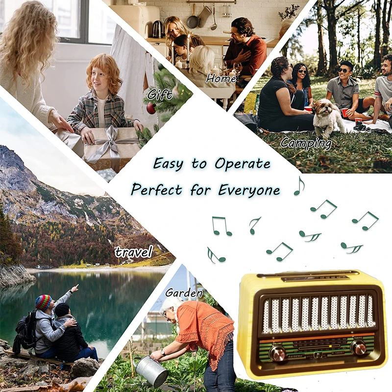 Ретро портативный полный диапазон радио FM/AM/SW приемник беспроводной Bluetooth