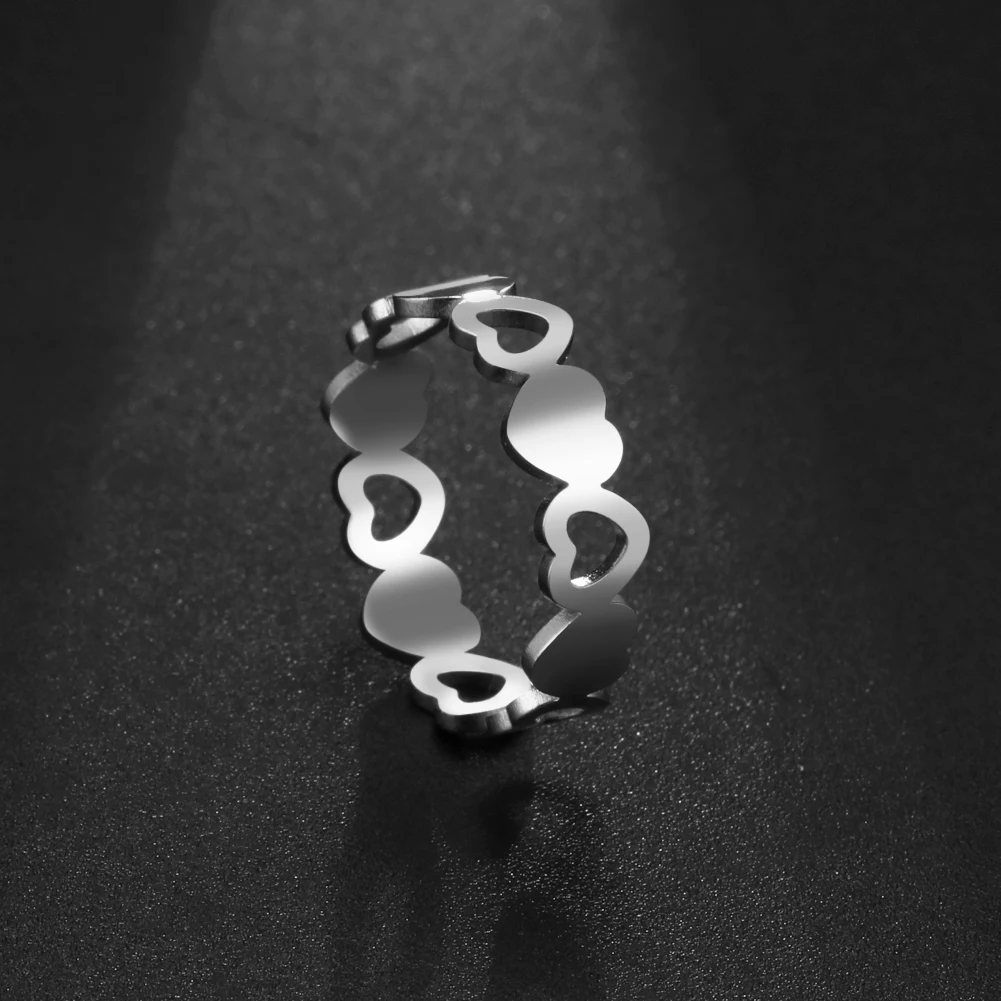 Skyrim новые женские открытые кольца в форме сердца из нержавеющей стали золотого