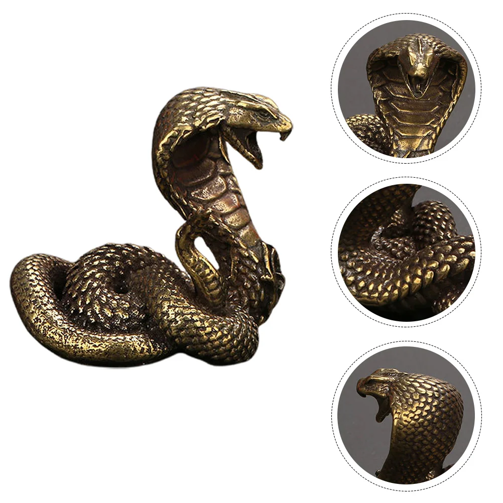 

Snake Statue Brass Decor Figurine Chinese Sculpture Figurines Animal Wealth Home Desktop Ornament Zodiac Tea Decorations