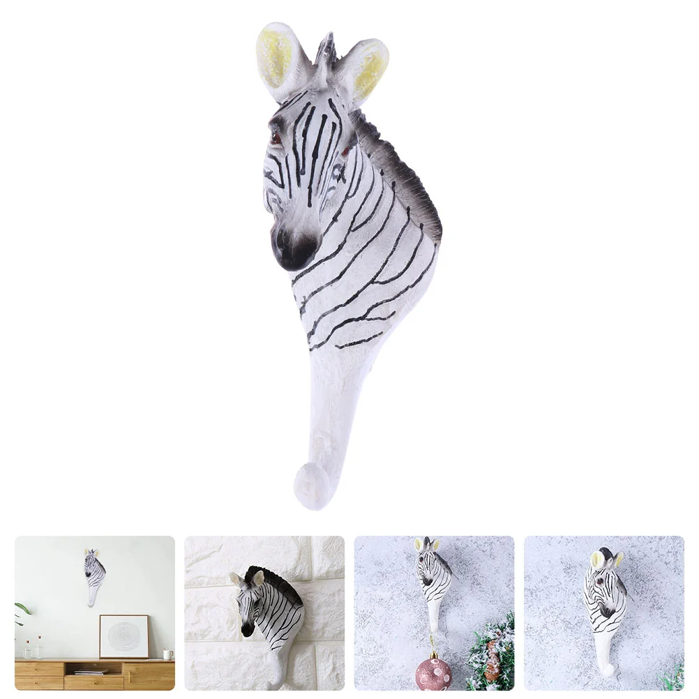 

Wall Mount Hook Coat Hats Hanger Bags Towels Storage Hook Wall Zebra Head Pendant