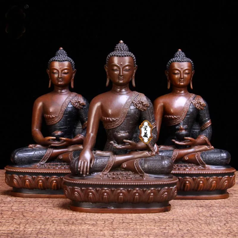 Фото 3шт # ТОП ХОРОШАЯ фигурка Будды HOME Talisman Protection #   Тибетская Тантра Буддизм Фира Сомпо Самбо Будда латунная статуя №1