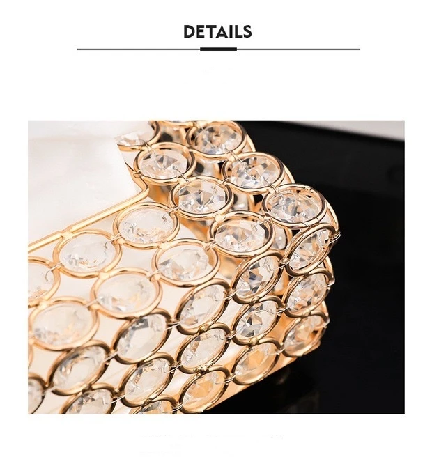 Золотая Хрустальная коробка для салфеток хранения бумажных полотенец