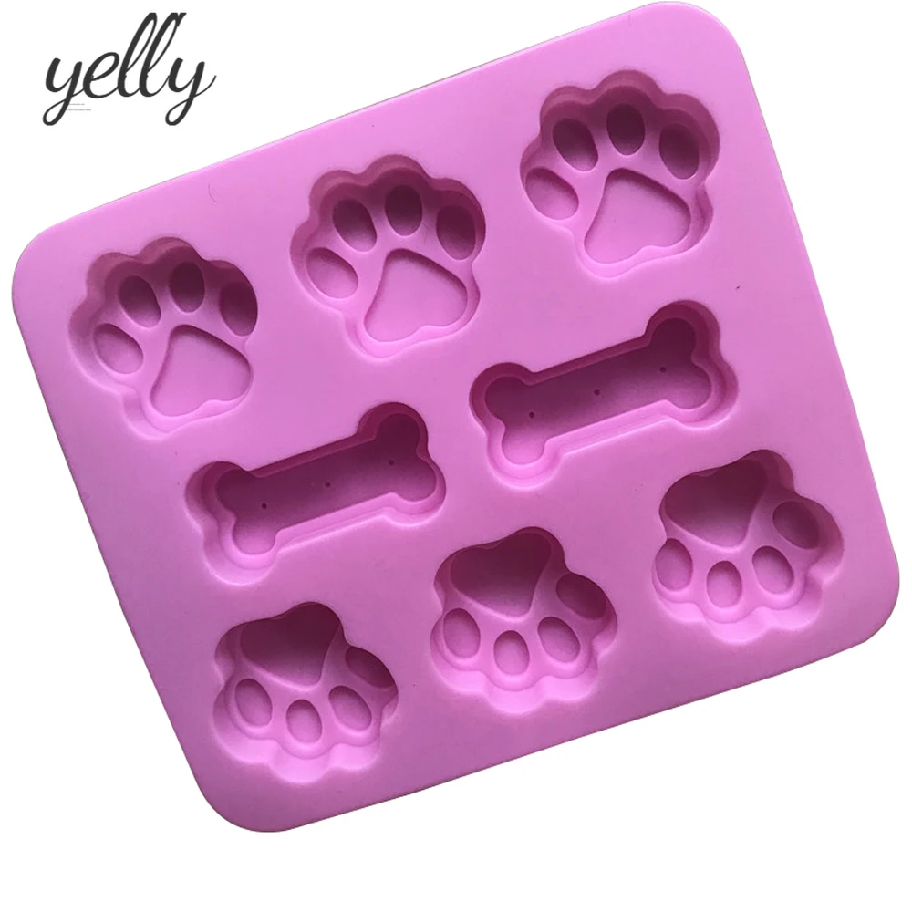 

Ice CubeCreative Cookie Fondant Cat Paw Silicone Bakeware Dog Footprint Feet Mould Cake Molds Bone Mold Kitchen Accessories