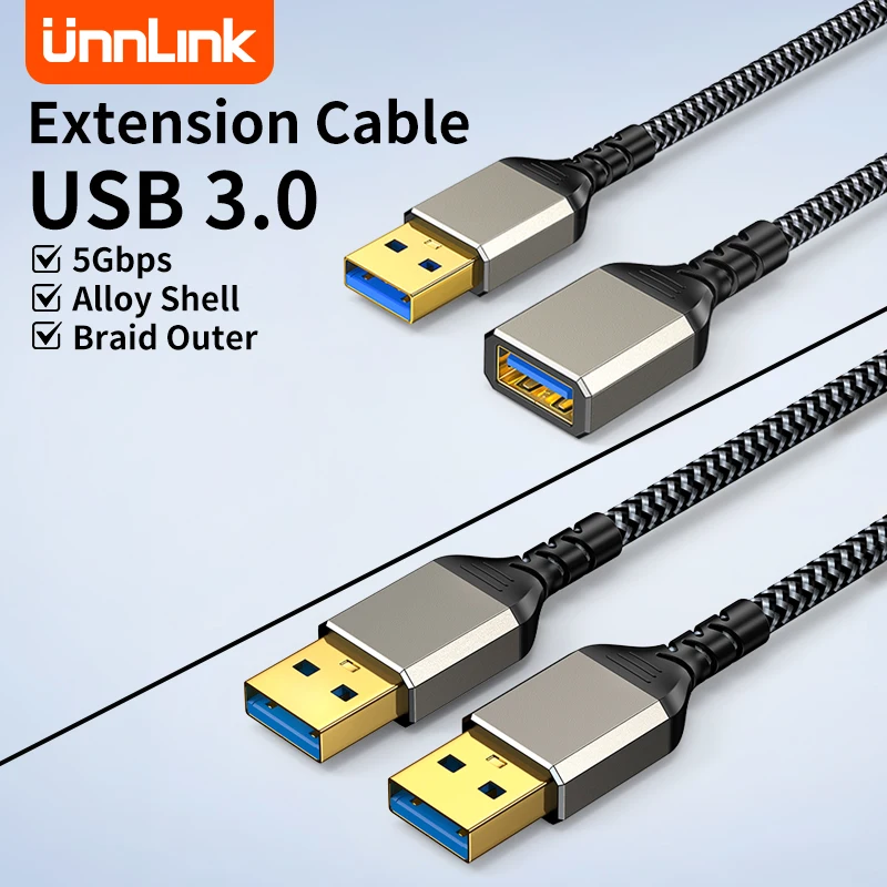 Unnlink USB 3.0 Удлинительный кабель типа A папа-папа/гнездо для ТВ-приставки PS4 PS5 Pro