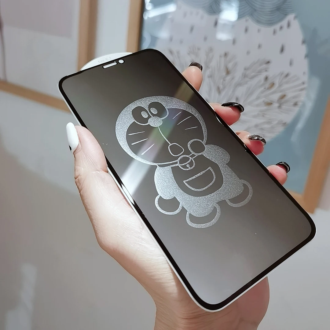 Multiple Patterns Available Invisible Anime Anti Glare Tempered Glass Screen Protector For iPhone X XR XS 11 12 Mini 13 Pro Max