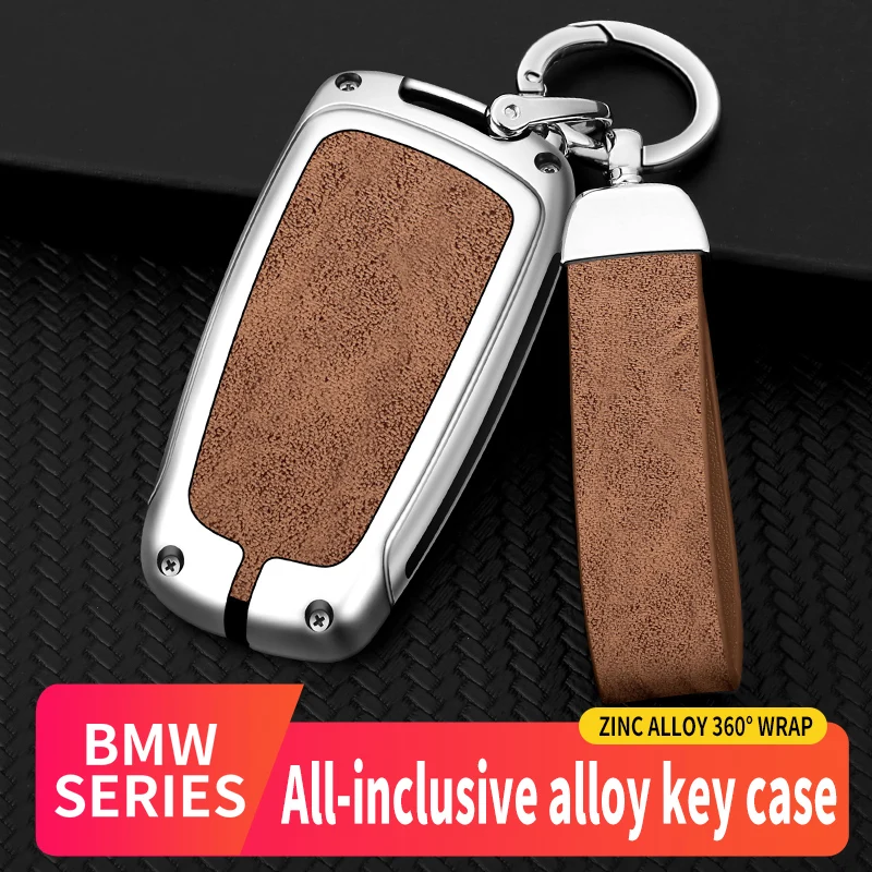 

Alloy And Leather Car Key Case Cover For Bmw F20 F30 G20 F31 F34 F10 G30 F11 X3 F25 X4 I3 M3 M4 1 3 5 Series Remote Shell
