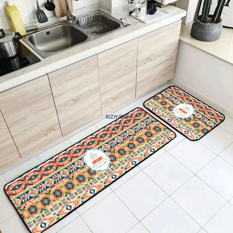 Новый цветной многоцветный кухонный коврик в индийском этническом стиле