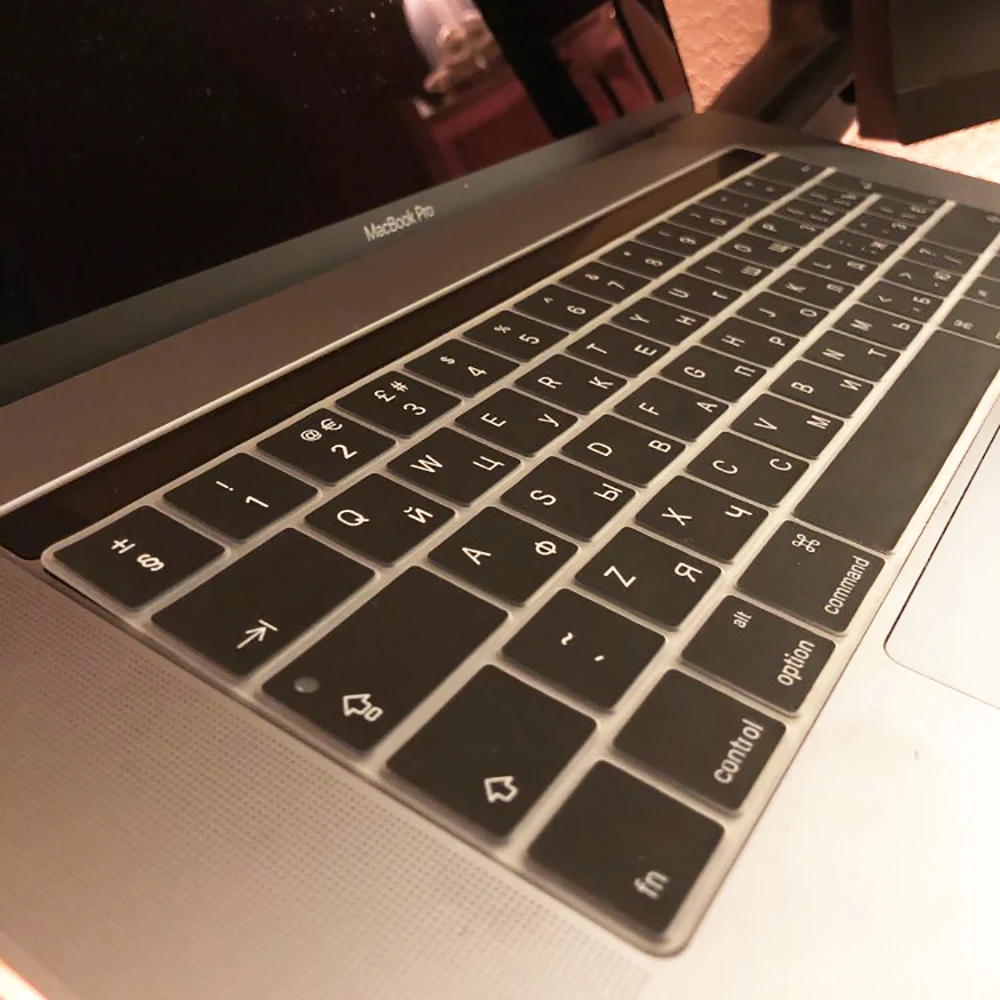 Фото Мягкий чехол для клавиатуры Macbook Pro 13 touchbar A2159 A1706 A1707 A1989 A1990 EU US силиконовый чехол для клавиатуры Macbook Pro 15 №3