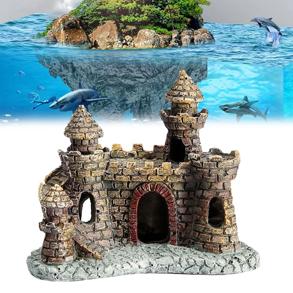 

Home Décor Fish Tank Castle Plants Decor Aquarium Ornament Reptile Decor Landscape Accessories Shine
