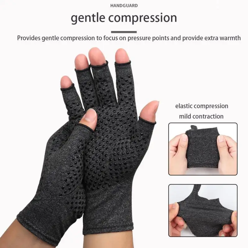 

Half Finger Gloves 360 ° Surround Lattice Physical Compression Pressure Gloves Anti-skid Palm Breathable Sport Mittens