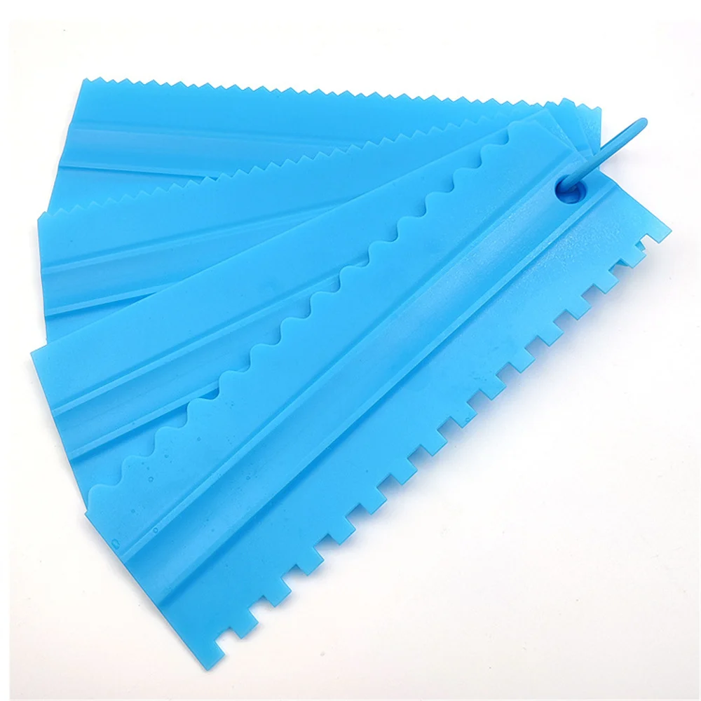 

New Four-piece Cake Comb Cream Scraper Pp Plastic Cream Scraper Baking Tool Thickened