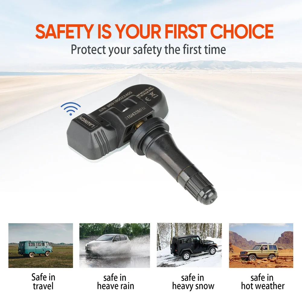 4 шт. запуск реверсивного датчика 315 МГц и 433 TPMS металлический резиновый датчик -