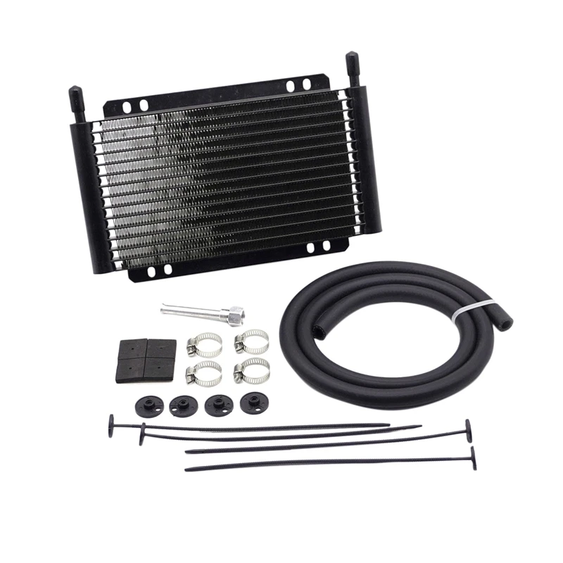 

Universal Oil Cooler Aluminum Transmission Oil Cooler Automatic Stacked Plate Oil Cooler Radiator Car Accessories