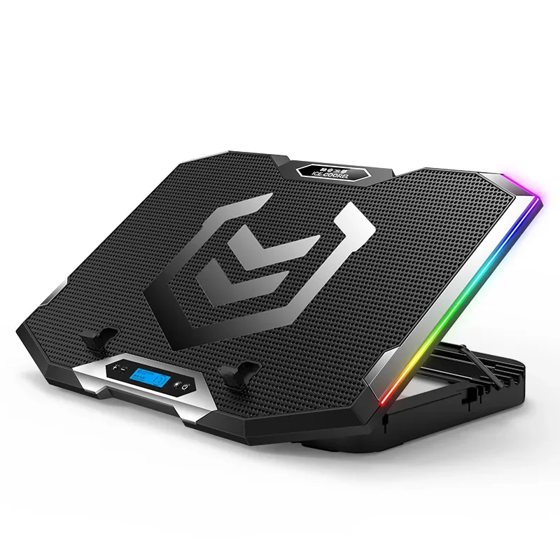 Охлаждающая подставка для ноутбука K10 Gaming RGB с LED-экраном 12-18 дюймов, 3500 обмин, 8 вентиляторов, 2 USB-порта (art.: 3920dbe9d6032) - 3920dbe9d6032