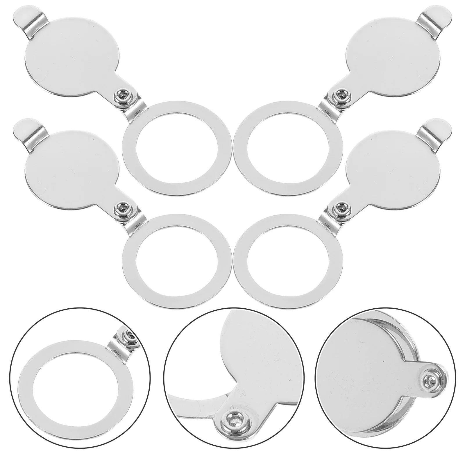 

4 Pcs Door Privacy Hole Cover Apartment Accessories Peephole Plate Observer Viewer Only Copper