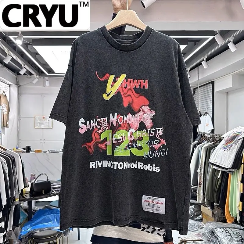 

CRYU Large print shirt front and back