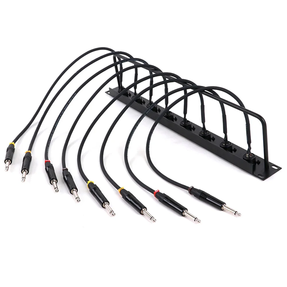 8-полосный 1U шкаф XLR аудио Джампер стойка 8 отверстий 1/4 дюйма 6 35 мм фоторазъем до