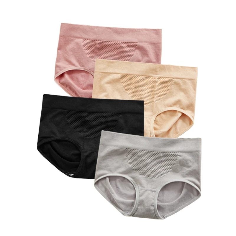 4Pcs/Lot Women's Cotton Belly Underwear Sexy Low Waist Lift Hip Panties Comfortable Breathable Girls Underpants Women's Briefs