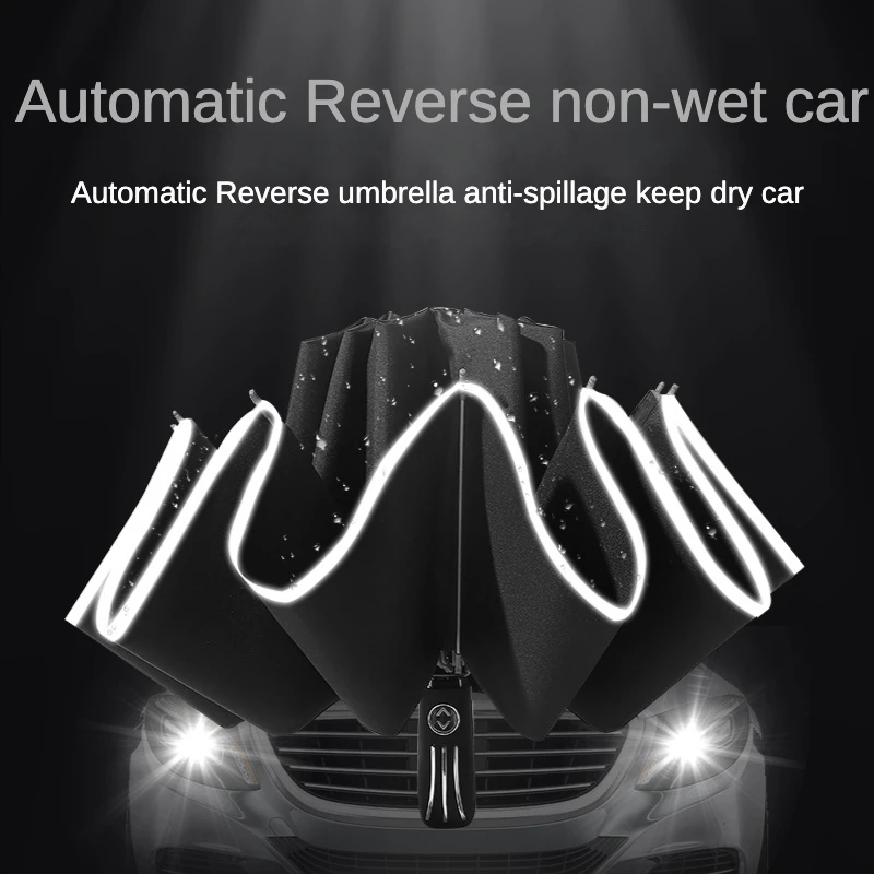 

Reverse Safety Reflective Automatic Folding Umbrella for Men Women Shade Large Reinforced Sunny and Rainy Umbrella Guarda Chuva