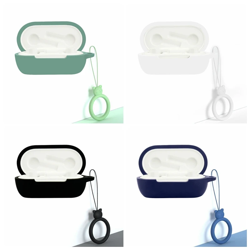 

Cute with Ring Rope Earphone Cases For OnePlus buds Z Z2 Case Solid Color Non-slip Silicone hearphone Cover For oneplus budsz2
