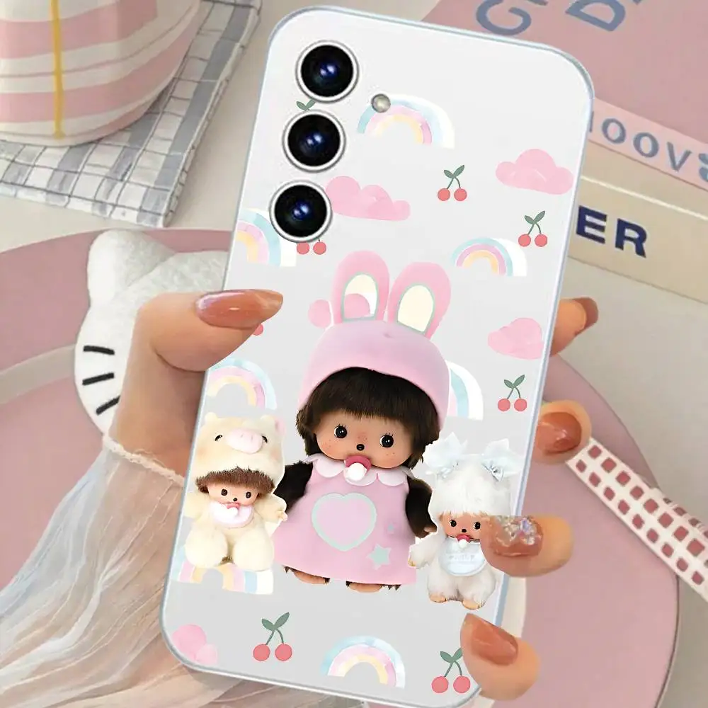 Фото Милый чехол для телефона M-monchichiS Kawaii для Samsung Galaxy S25 S24 S23 S22 S21 FE Ultra Plus A32 A53 A13 A31, мягкий чехол №3