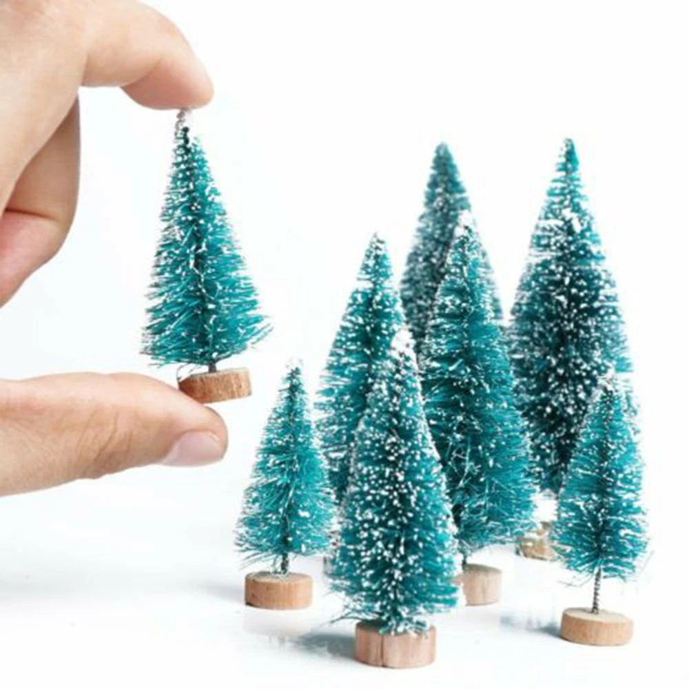 

12pcs Christmas Trees Shape Desktop Ornaments Small Pine Tree 4.5cm/6.5cm/8.5cm/12.5cm Christmas Decor Home Decor Kids Gift