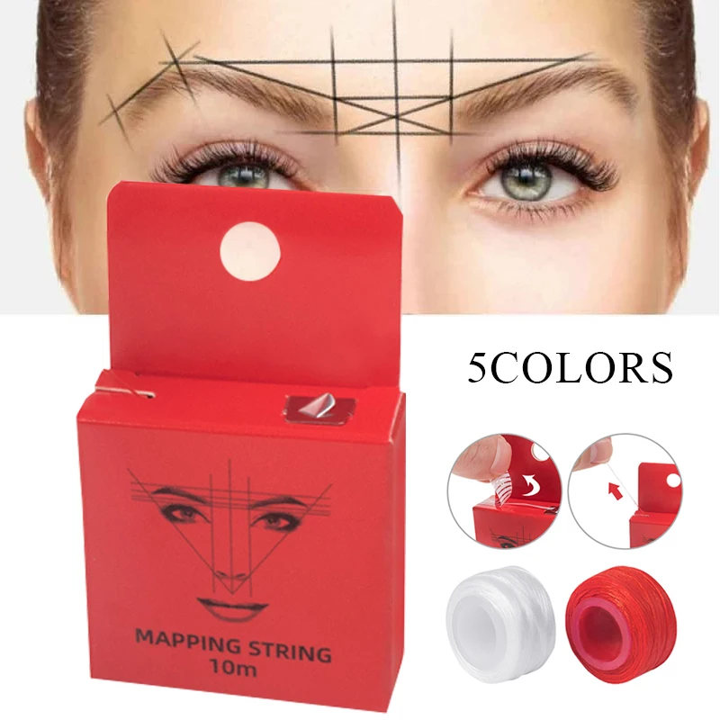 

Eyebrow Positioning Line Eyebrow Tattoo String Face Line Ruler With Ink Eyebrow Measuring Tool Multicolor Beauty Tattoo Supply