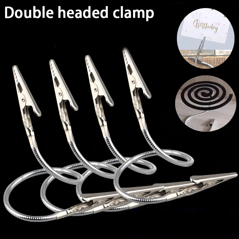 

1 шт., двухсторонний зажим для катушки от комаров, универсальный зажим «крокодил», деформированная подставка, труба, многофункциональный гибкий вал