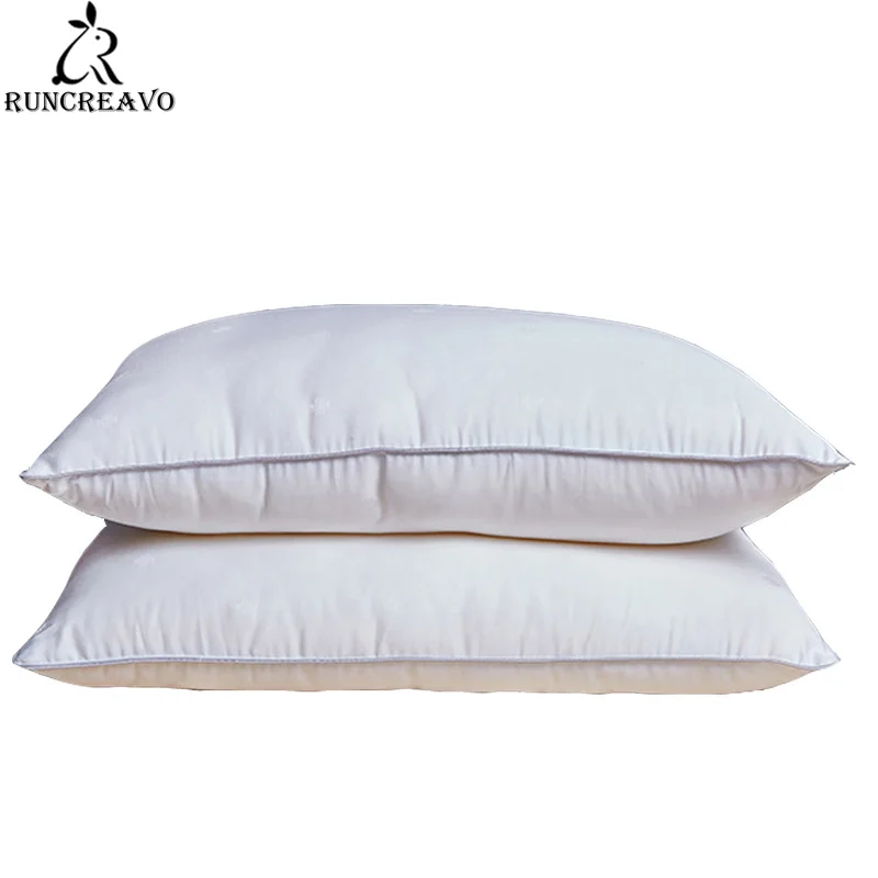 

Mulberry Silk Bedding Pillows for Sleeping 48*74cm Natural Silk Filling Jacquard Anti Mite Soft Health Care Hotel Neck Pillows